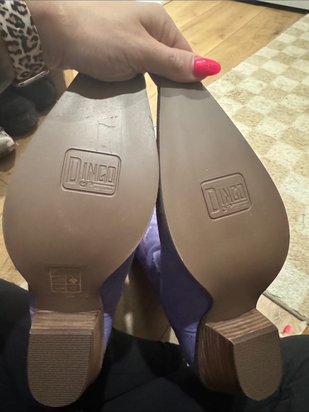 dingo Purple Suede Western Heeled Boots - Picture 4 of 4